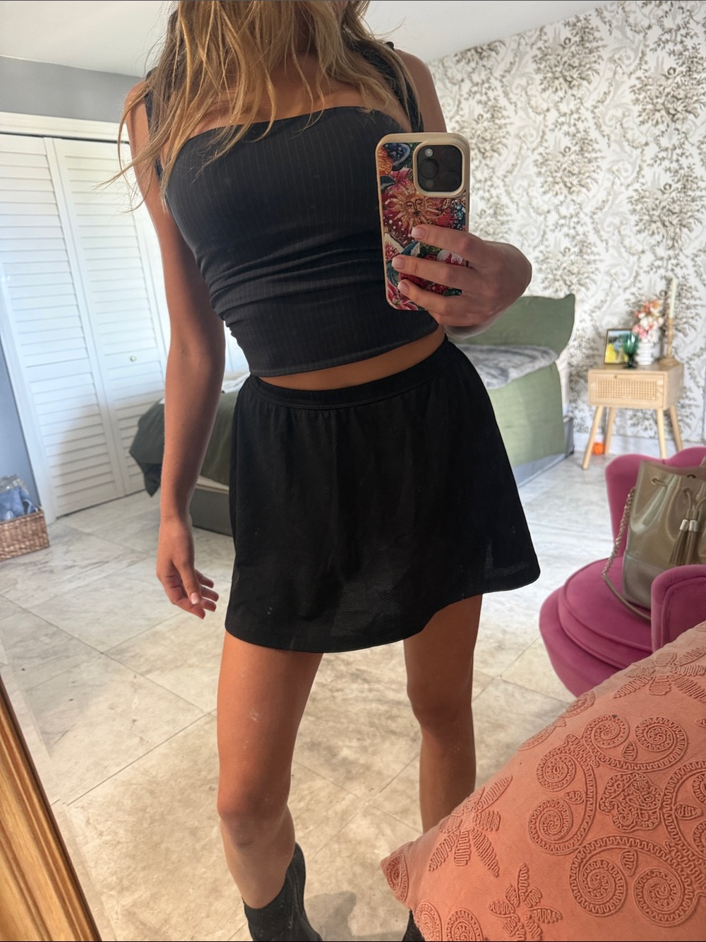 HEAD vintage black mini tennis skort